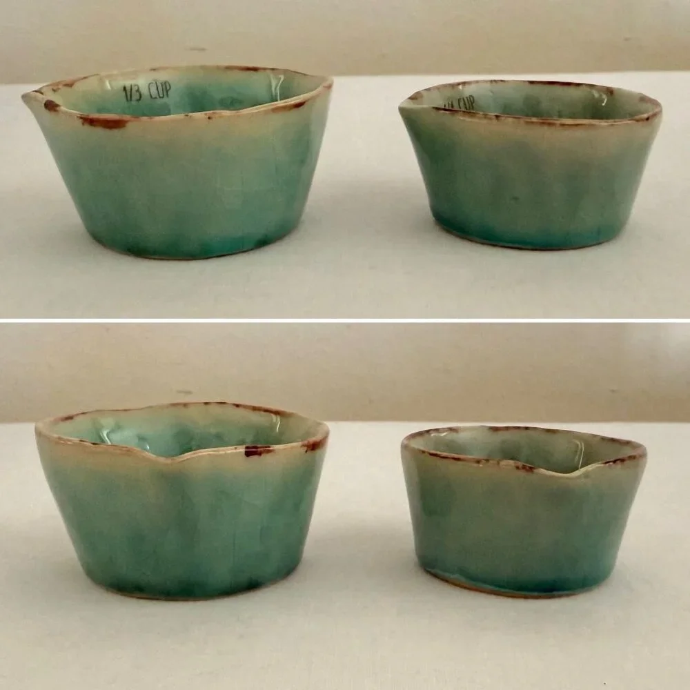 Handpainted Ceramic Measuring Cups Set Mix and Match Styles Set Rustic Cottage